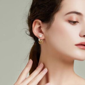 Dior CD Pearl Earrings Angelababy (Yang Ying) Inspired Style with 925 Silver Needle