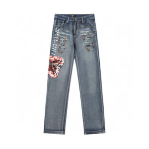 AMIRI Embroidered Denim Pants Distressed Streetwear Fit
