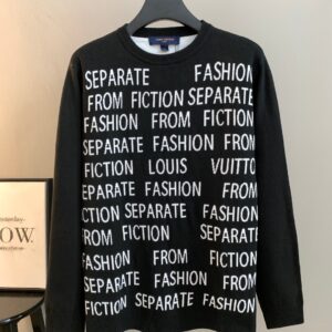 Louis Vuitton Men’s Business Casual Wool Knit Sweater Embroidered Logo Premium Autumn Winter Pullover