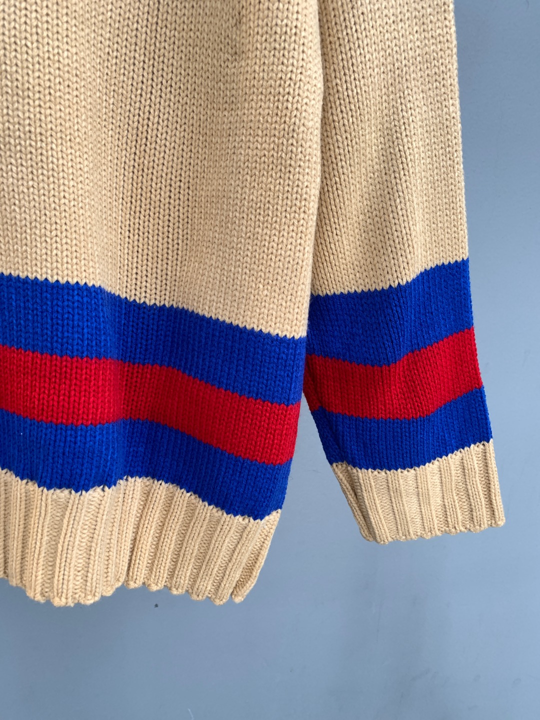 Gucci Retro British Style V Neck Knit Sweater Classic Stripe Loose Fit Premium Pullover - Image 5