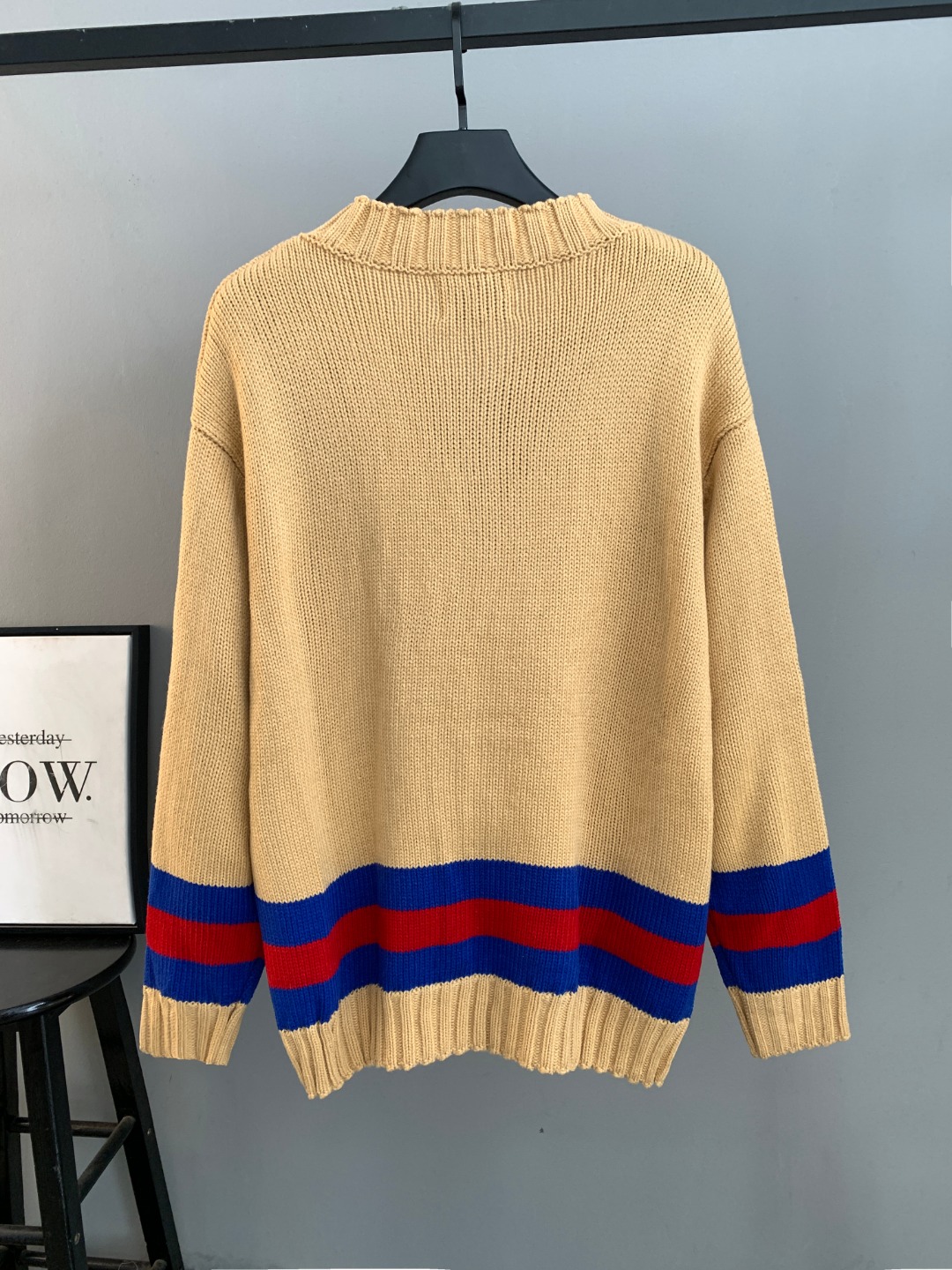 Gucci Retro British Style V Neck Knit Sweater Classic Stripe Loose Fit Premium Pullover - Image 3