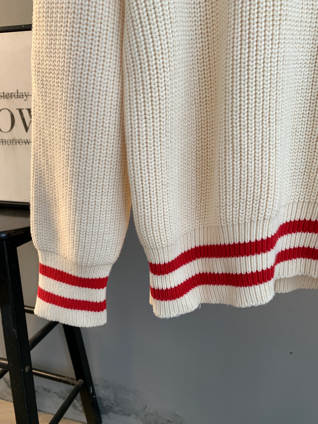 Dior Small Dinosaur Pattern Knit Sweater Beige Round Neck Premium Designer Pullover - Image 7