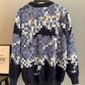 Louis Vuitton 2026 New Year Camouflage Mosaic Jacquard Knit Sweater Heavyweight Cotton Designer Pullover