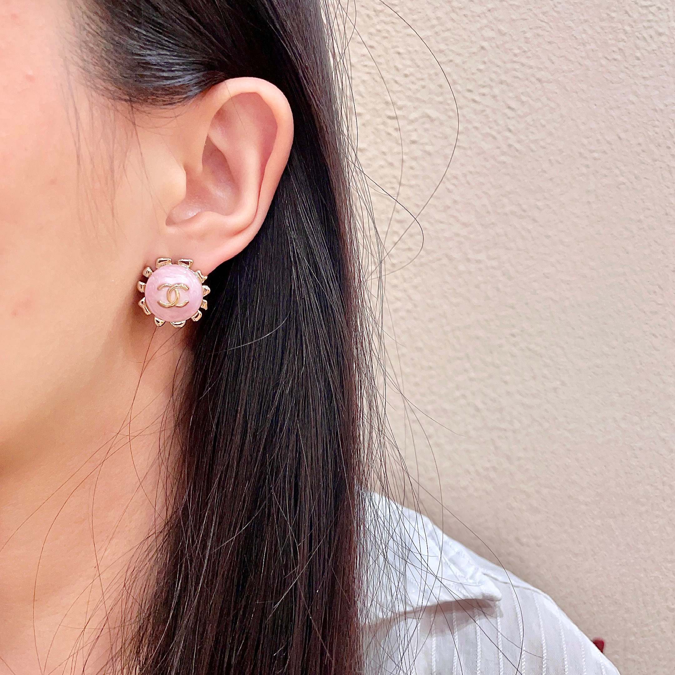 Chanel Classic Double C Earrings Iconic Elegant Luxury Design - Image 3