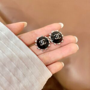 Chanel Classic Double C Color Block Earrings Elegant Two-Tone Luxury Design