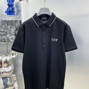 Armani 25SS EA7 3M Reflective Logo Polo T-Shirt Premium Silk Cotton Fit