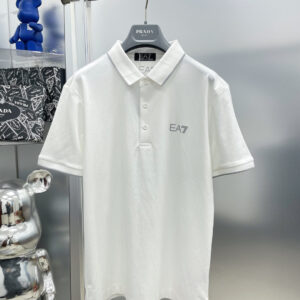 Armani 25SS EA7 3M Reflective Logo Polo T-Shirt Premium Silk Cotton Fit