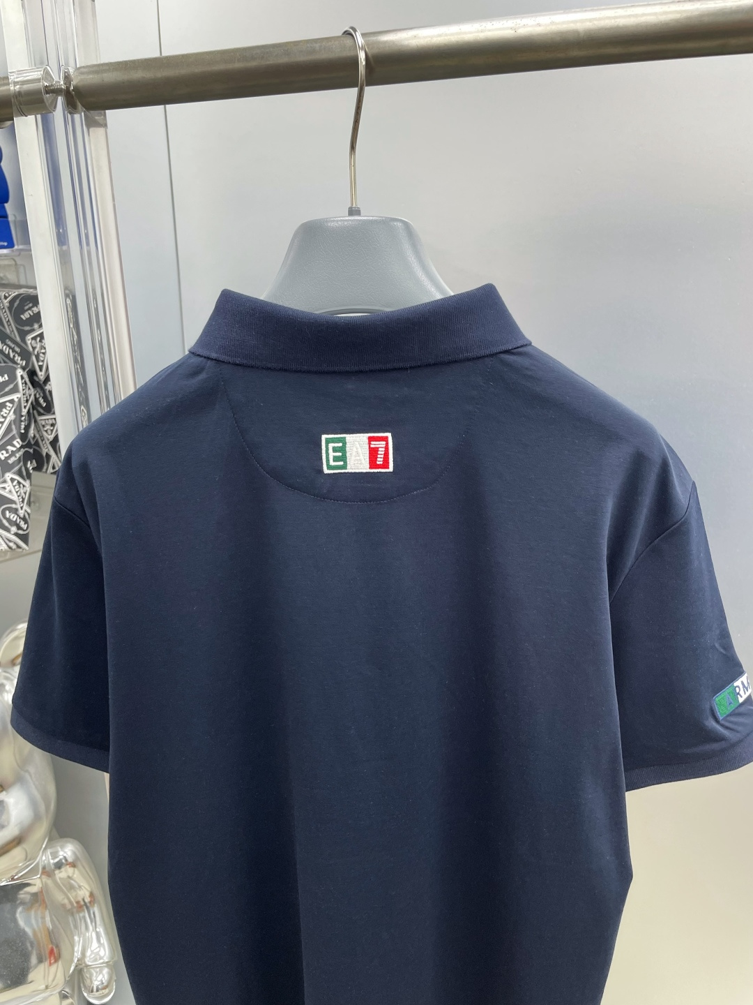 Armani 25SS EA7 Embroidered Logo Polo T-Shirt Premium Silk Cotton Edition - Image 6