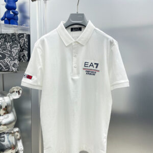 Armani 25SS EA7 Logo Polo T-Shirt Premium Silk Cotton Fit