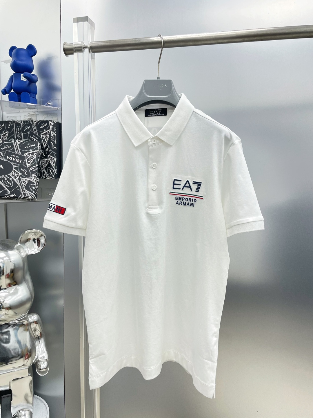 Armani 25SS EA7 Logo Polo T-Shirt Premium Silk Cotton Fit