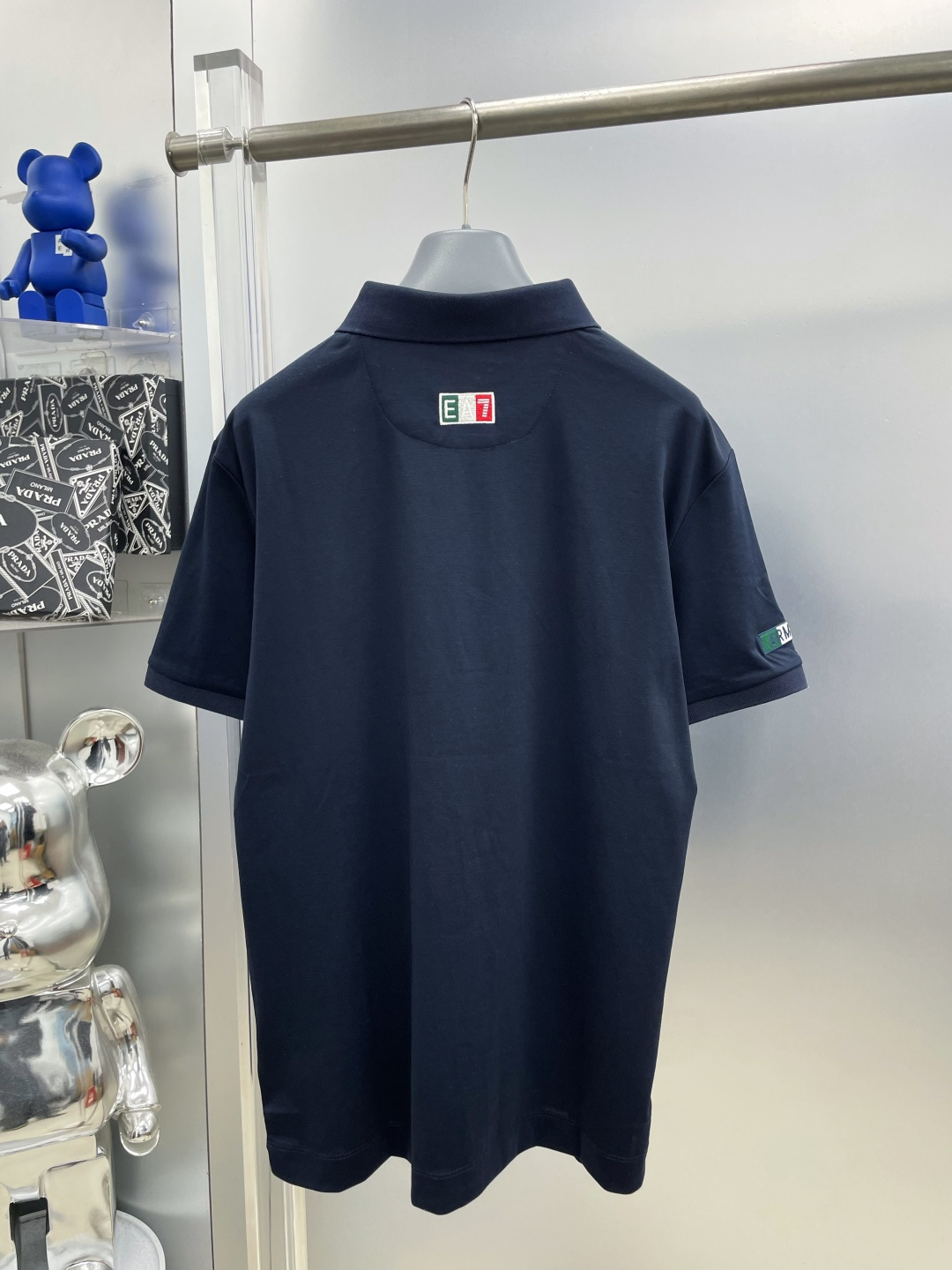 Armani 25SS EA7 Embroidered Logo Polo T-Shirt Premium Silk Cotton Edition - Image 5
