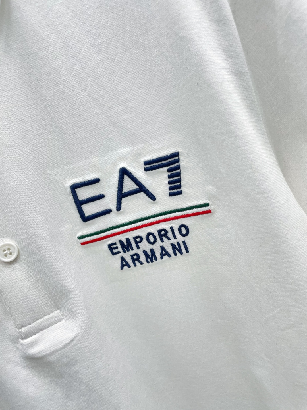 Armani 25SS EA7 Logo Polo T-Shirt Premium Silk Cotton Fit - Image 3
