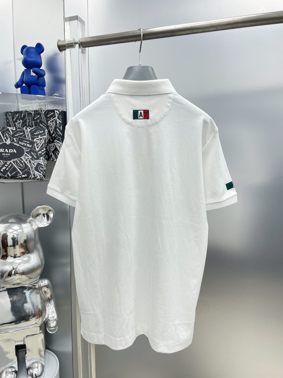 Armani 25SS EA7 Logo Polo T-Shirt Premium Silk Cotton Fit - Image 2