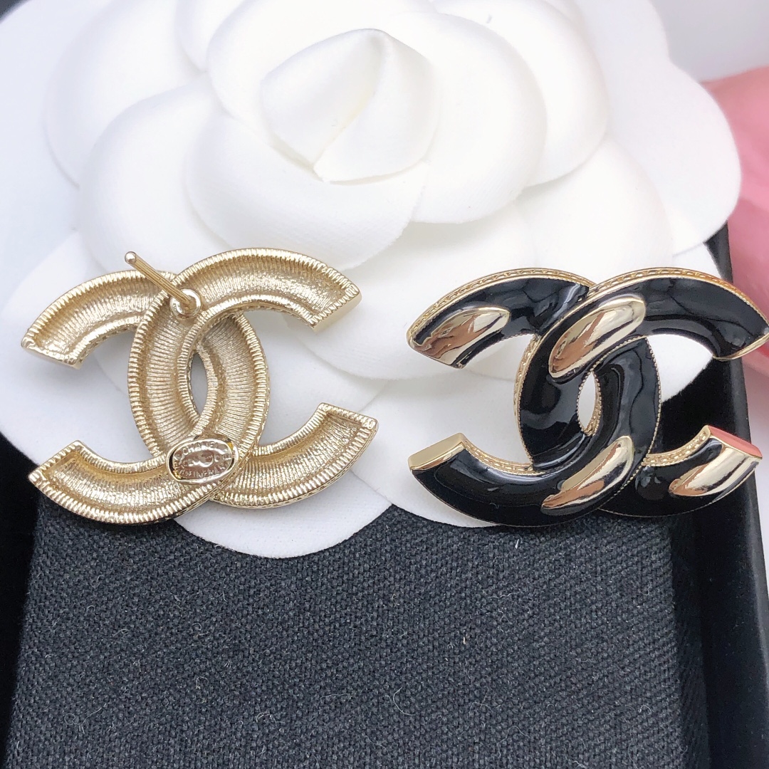 Chanel Black Letter Stud Earrings XED0710 Premium Boutique-Inspired Luxury Design - Image 4