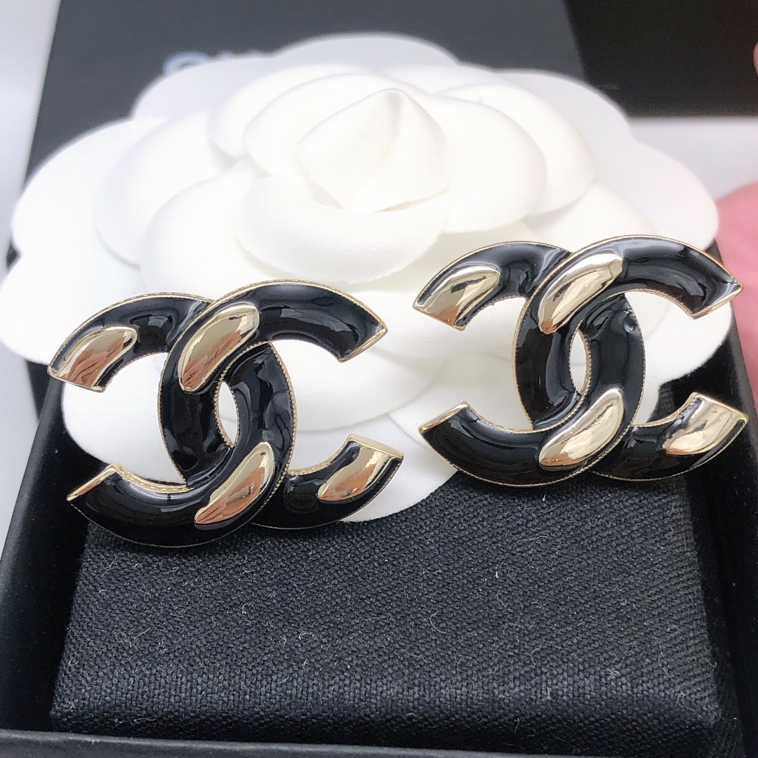 Chanel Black Letter Stud Earrings XED0710 Premium Boutique-Inspired Luxury Design - Image 3