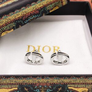 Dior Mini Pig Nose Stud Earrings DED0112 Silver S925 Elegant Minimal Design