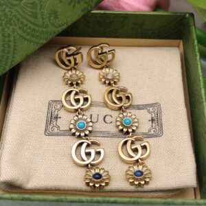 Gucci Floral Tassel Stud Earrings GED0069 Elegant Flowing Luxury Design