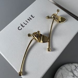 Celine Elegant Earrings Mirror Finish Minimalist Luxury Design (YHED055)