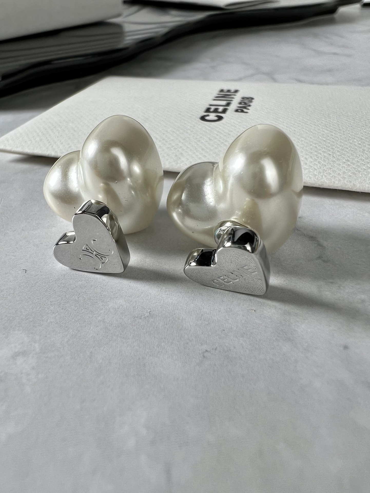 Celine Love Pearl Earrings Elegant Minimalist Luxury Design (YHED055)