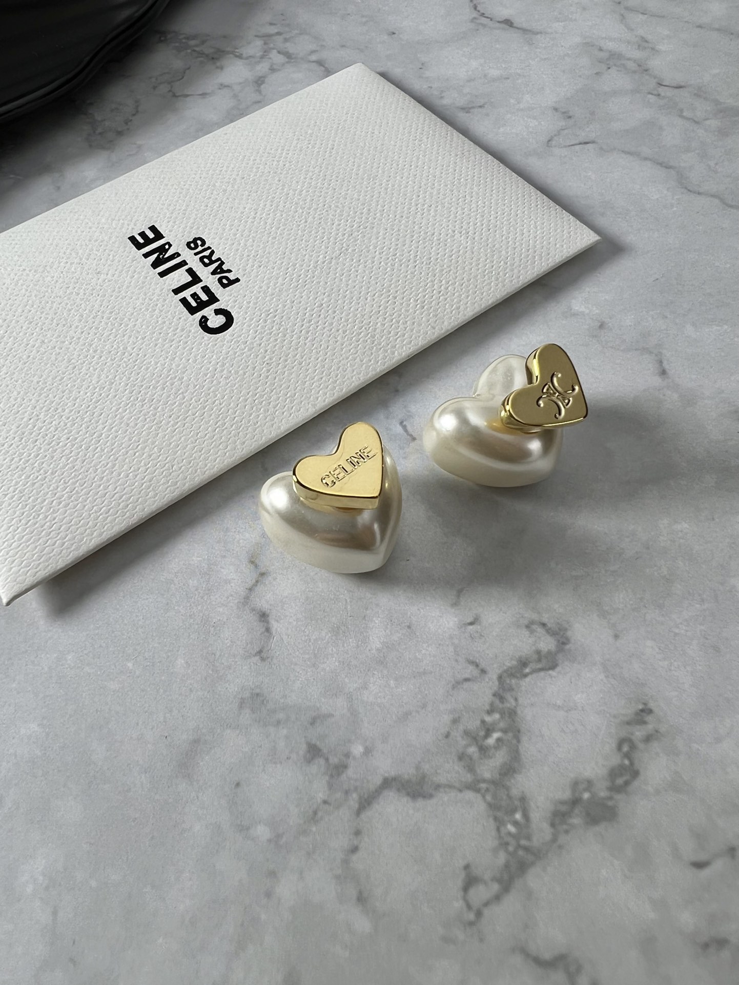 Celine Love Pearl Earrings Elegant Minimalist Luxury Design (YHED055) - Image 5