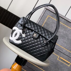 Chanel Cambon Airport Bag Black and White Panda Edition Chain Strap Premium Design