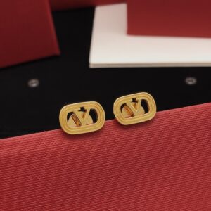Valentino Mini Polished Stud Earrings VED0292 Minimalist ZP Brass Luxury Design