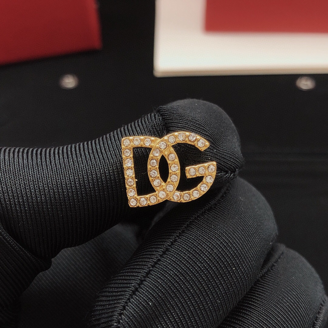 Dolce & Gabbana Diamond Stud Earrings DGED0018 ZP Brass Luxury Sparkle Design - Image 2
