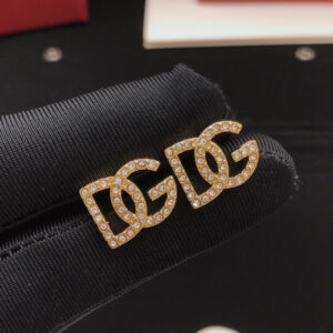 Dolce & Gabbana Diamond Stud Earrings DGED0018 ZP Brass Luxury Sparkle Design