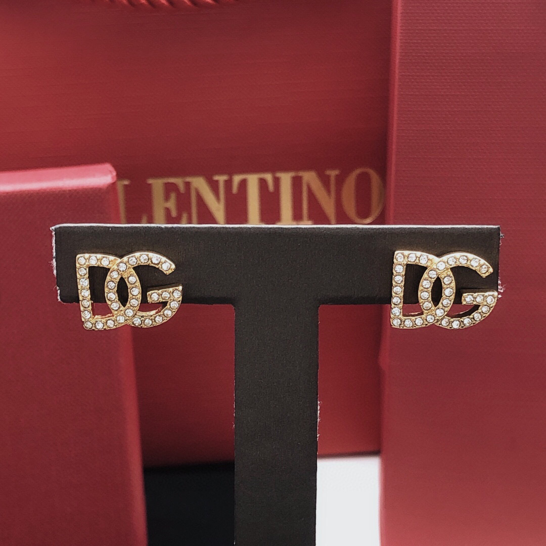 Dolce & Gabbana Diamond Stud Earrings DGED0018 ZP Brass Luxury Sparkle Design - Image 5