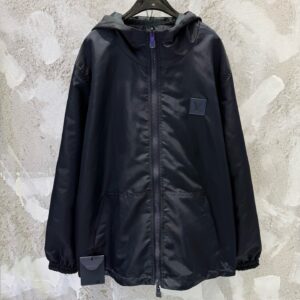 Louis Vuitton Double Sided Monogram Jacquard Jacket Leather Logo Waterproof Windproof Premium Outerwear