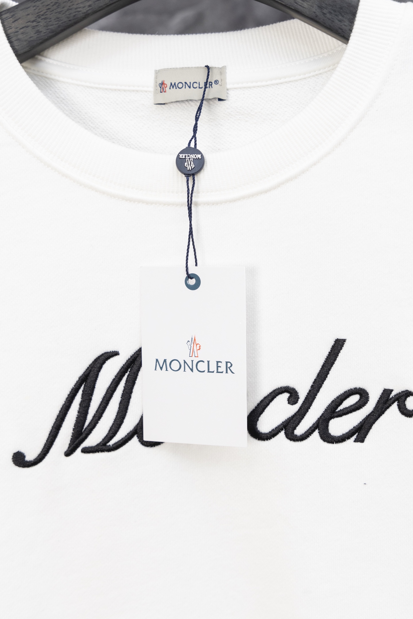 Moncler J0166 Classic Logo Embroidered Hoodie 460g Heavyweight Cotton - Image 3