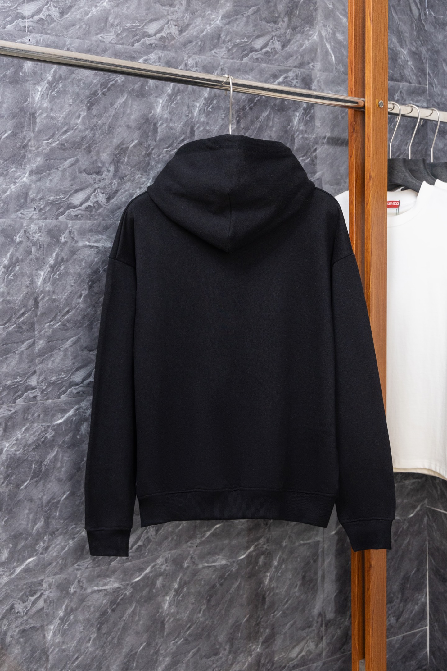 LOEWE J0199 Chest Leather Logo Hoodie 460g Heavyweight Cotton - Image 4