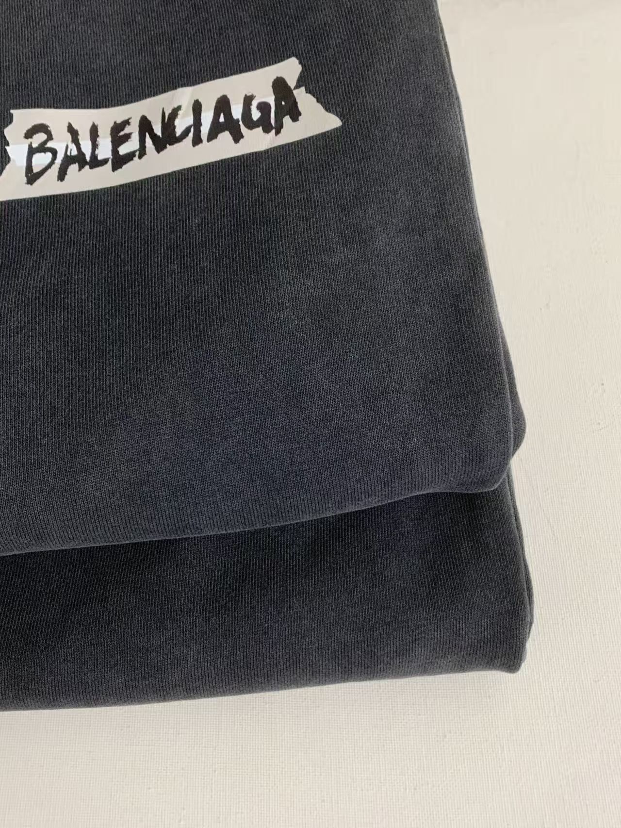 Balenciaga Washed Black Irregular Logo Sweatpants Oversized Wide Fit Designer Trousers - Image 7
