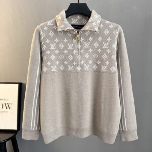 Louis Vuitton Ski Series Half Zip High Neck Embroidered Sweater Premium Wool Blend Knit