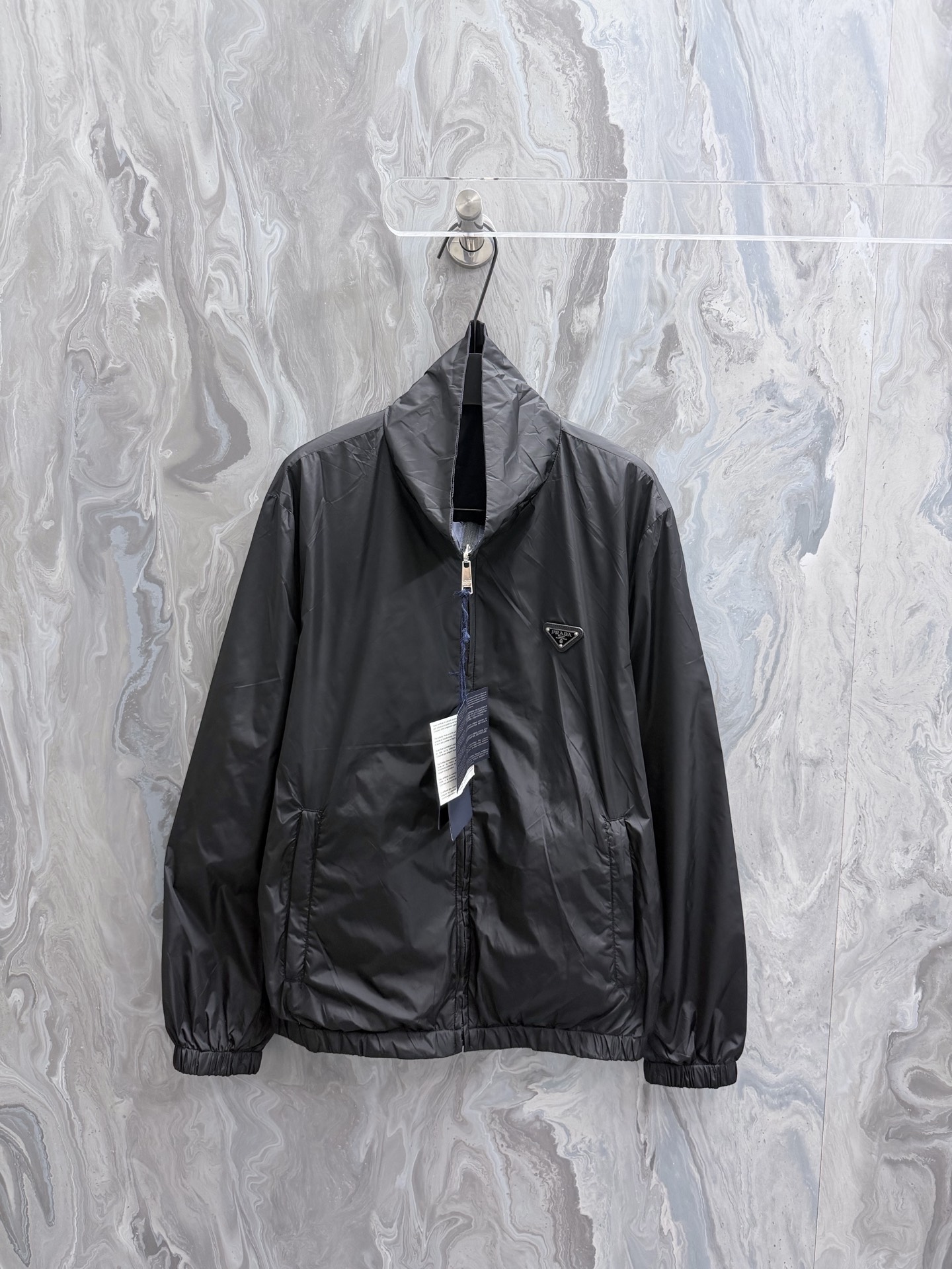 Prada 2026 Logo Label Stand Collar Zip Jacket Premium Two Sided Design Men’s Long Sleeve - Image 2