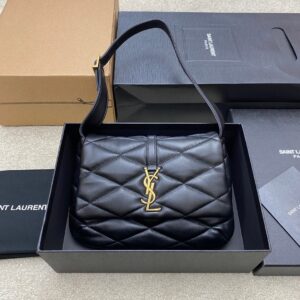 Black Lambskin LE 57 Quilted Shoulder Bag Gold Hardware