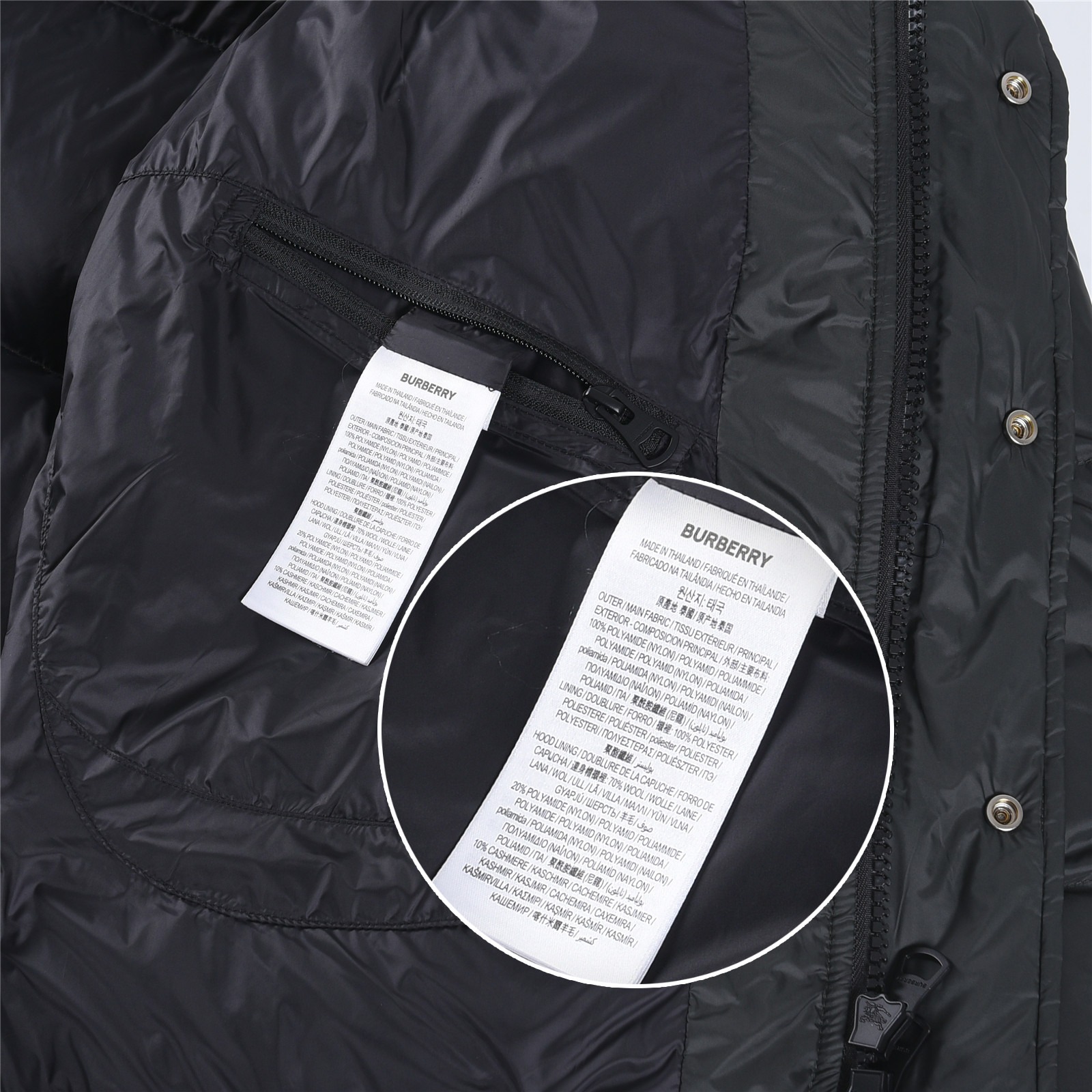 Burberry FW25 Nylon Solid Color Hooded Down Jacket Unisex B06 - Image 3
