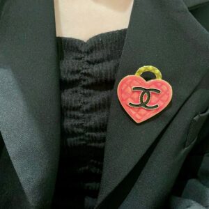 Chanel Heart Double C Brooch Elegant CC Love Pin
