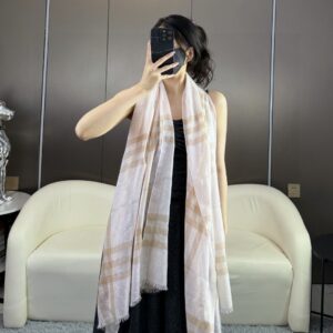 Premium Embroidered Logo Scarf Elegant Soft Shawl Classic Luxury Wrap