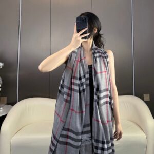 Classic Embroidered Logo Scarf Luxury Soft Shawl Timeless Elegant Wrap