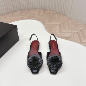 Chanel 2026 Summer Camellia Petal Full Leather Sandals Sweet Elegant Designer Inspired Style