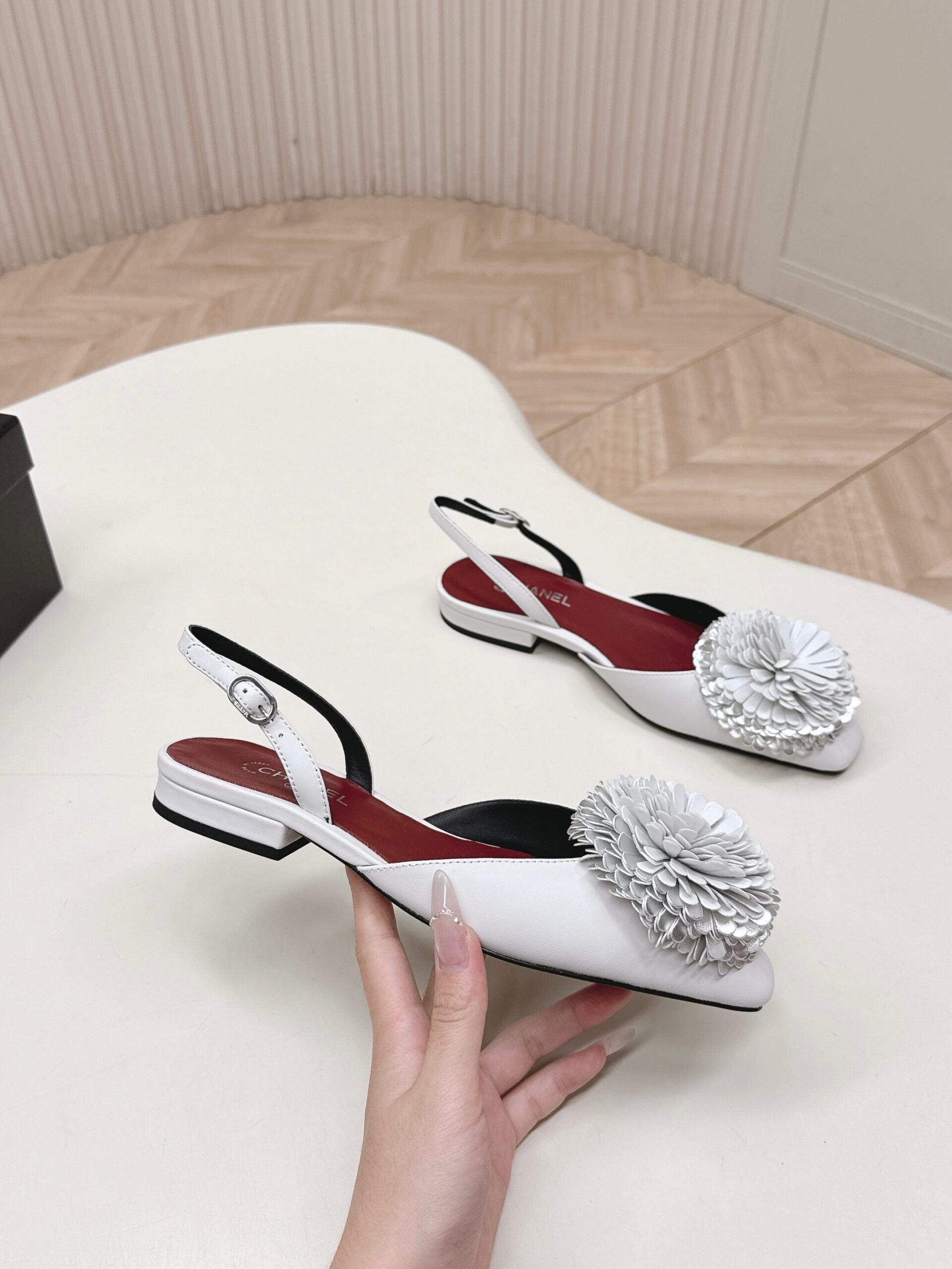 Chanel 2026 Summer Camellia Petal Sandals Full Leather Sweet Elegant Luxury Style - Image 4