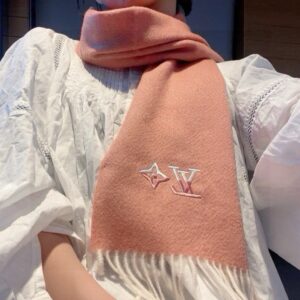 Louis Vuitton Inspired Embroidered Cashmere Scarf Elegant Premium Men’s Luxury Winter Essential