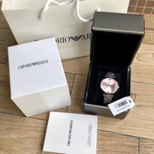 Armani Inspired Women’s Steel Strap Watch Elegant Minimal Classic Timepiece