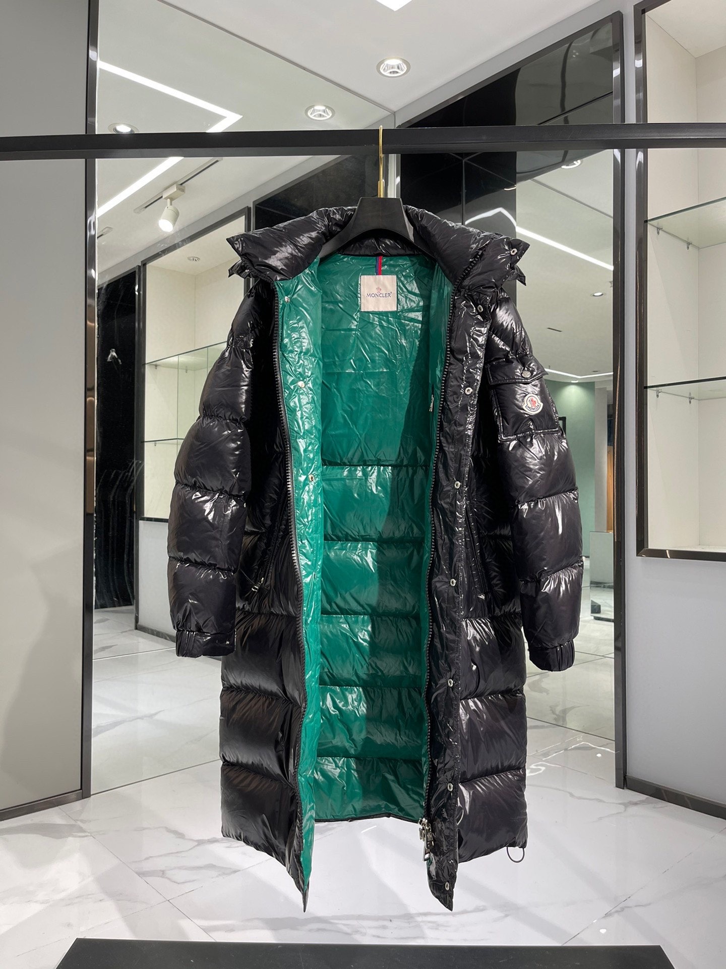 Moncler Maya Long Down Jacket Contrasting Colors Premium Winter Edition - Image 3