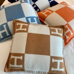Hermès Cashmere Throw Pillow Premium Quality Cushion with Inner