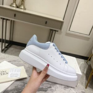 Alexander McQueen Couple Platform Sneakers Premium Leather White Thick Sole Trainers