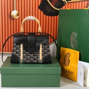 Classic Pattern Mini Top Handle Bag Leather Trim