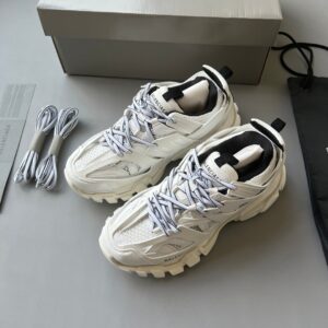 Balenciaga Track 3.0 Outdoor Sneakers Tess Gomma Maille White Orange Chunky Trainers