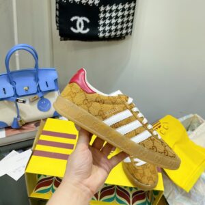 Adidas x Gucci Inspired Gazelle Sneakers Leather Velvet Classic Unisex Casual Shoes